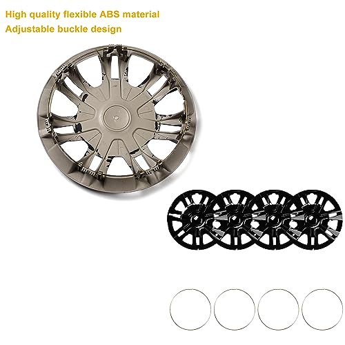 Image of Black Hubcap Wheel Cover Replacement Kit 12 inch Hub Caps Wheel Rim Cover Car Exterior Accessories Pack of 4, 12 Inches