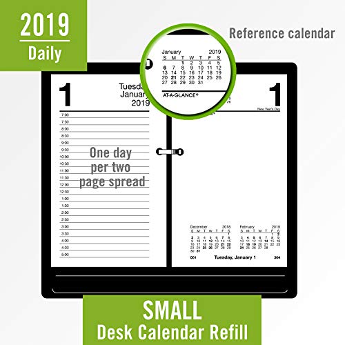 At-A-Glance 2019 Daily Desk Calendar Refill, 3-1/2" X 6", Recycled, Loose Leaf (E717R50) #TOP1