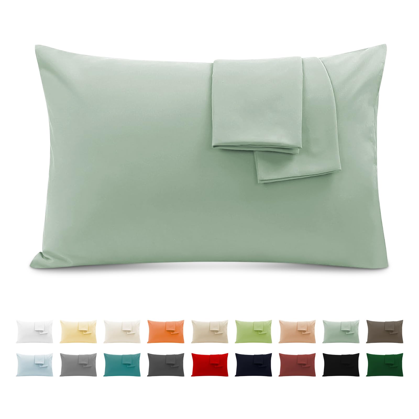 Poligino Double Bed Pillowcases, Cotton, 50 x 70 cm, 2 Pieces
