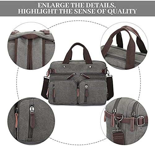 Augus Mens Canvas Messenger Bag Vintage 14" Laptop Bag Handbag Business Briefcase Shoulder Bag for Women Backpack Travel 2 Augus Mens Canvas Messenger Bag Vintage 14" Laptop Bag Handbag Business Briefcase Shoulder Bag for Women Backpack Travel