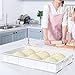 Qqbine 4 Packs Plastic Commercial Pizza Dough Proofing Box, Stackable Dough Trays for Pizza, 23.74