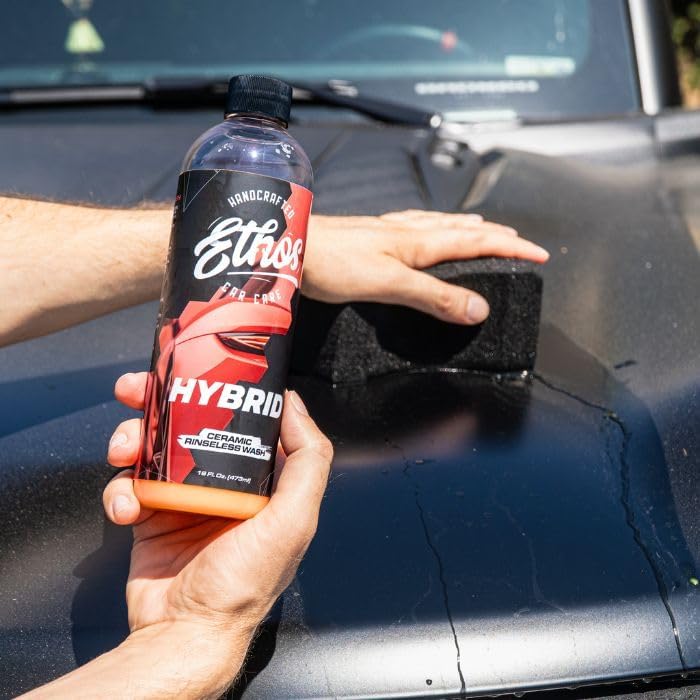 Ethos Hybrid Wash Sponge – Premium Rinseless & Traditional Car Wash Sponge – Non-Abrasive Foam, Enhanced Cleaning Power, Ergonomic Design – Safe for All Paint & Wheel Finishes