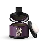 Root Touch Up Powder for Black Hair by Style Edit | Cover Color Grays and Roots Coverage Concealer Mineral Infused Binding Hairline