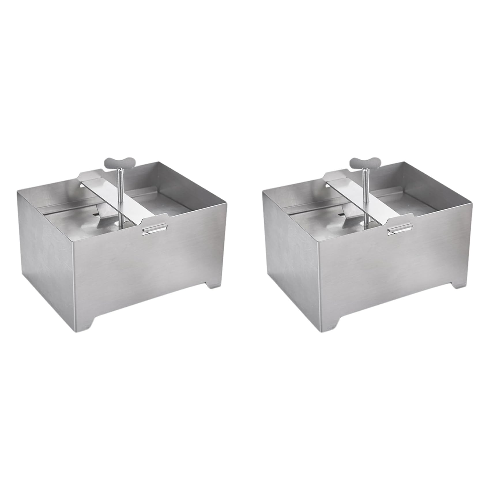 Hndhbfgrt 2X Tofu Presses Tofu Press, Stainless Steel Tofu Presses, Adjustable Paneer Maker with Drain Hole and Drip Tray