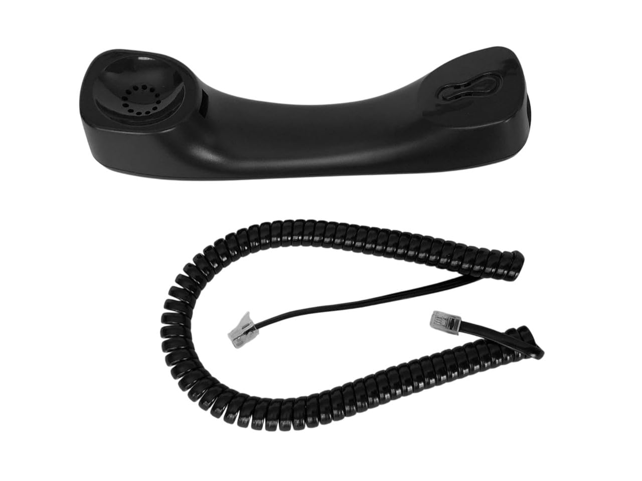 The VoIP Lounge Teléfono negro de repuesto con cable rizado para NEC Univerge DT300 DTL/ITL Series Phone 2E 6DE 12D 24D 32D 8LD SL2100 (no compatible con todos los teléfonos NEC, ver abajo)