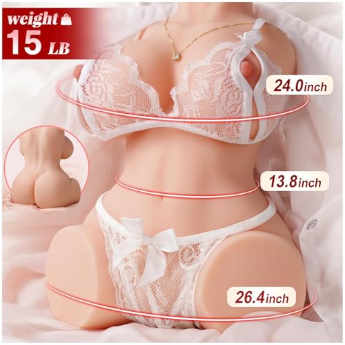 Image of Sex Doll for Men Male Masturbator - 14 LB Life-Size Male Masturbators Sex Toys Torso with 3D Textured Pussy and Anal Channel Soft Boobs, Mens Adult Toys Sex Dolls Pocket Pussy (9.1x14.6x6.3 in)