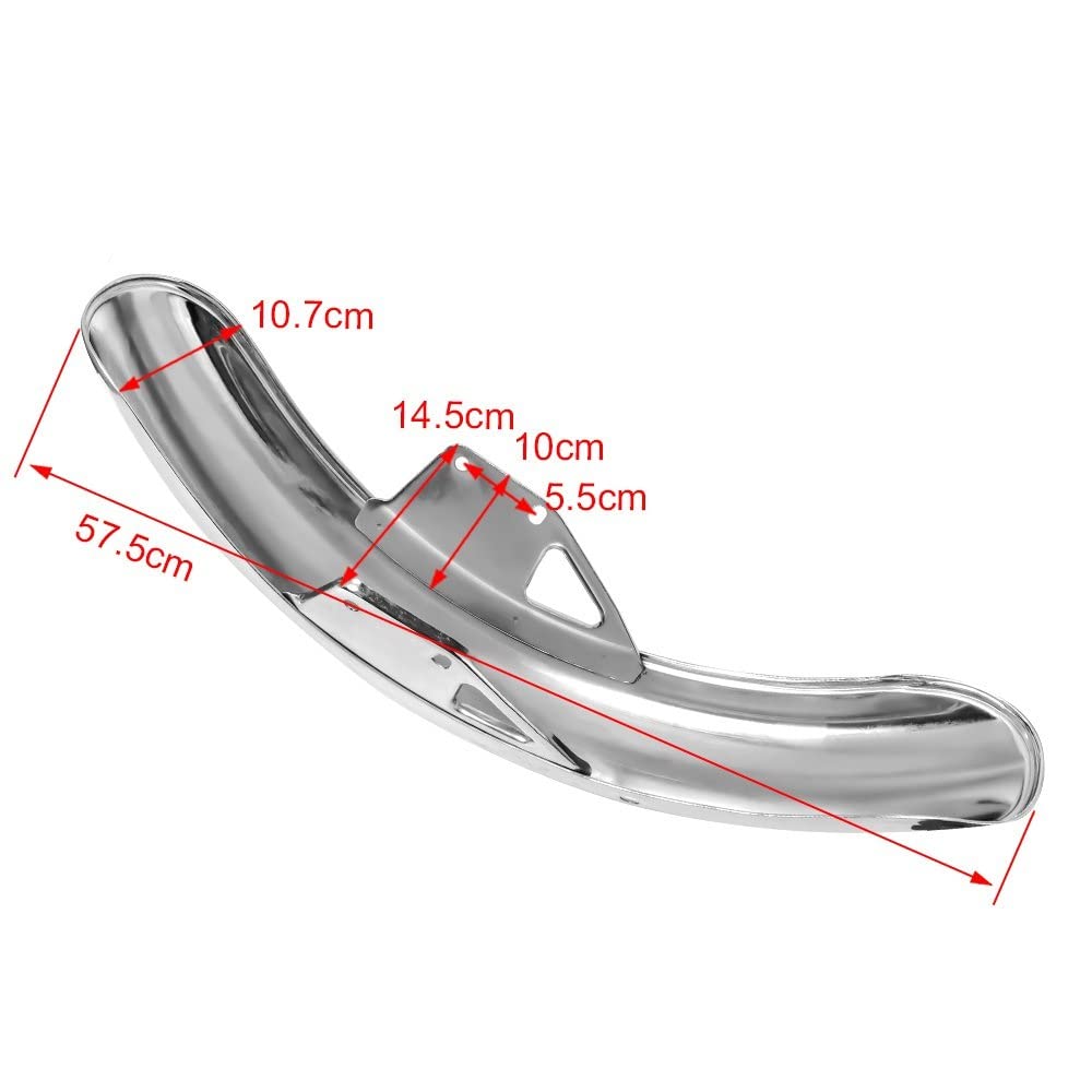 Motorrad Schutzblech Für Suzuki GN125 GN 125 56 cm 22,05 Zoll Motorrad Kotflügel Vorne Schmutzfänger Dirt Splash Verkleidungsschutz Radabdeckung Kotflügel Motorrad Fender (Farbe : Chrom) Auto & Motorrad