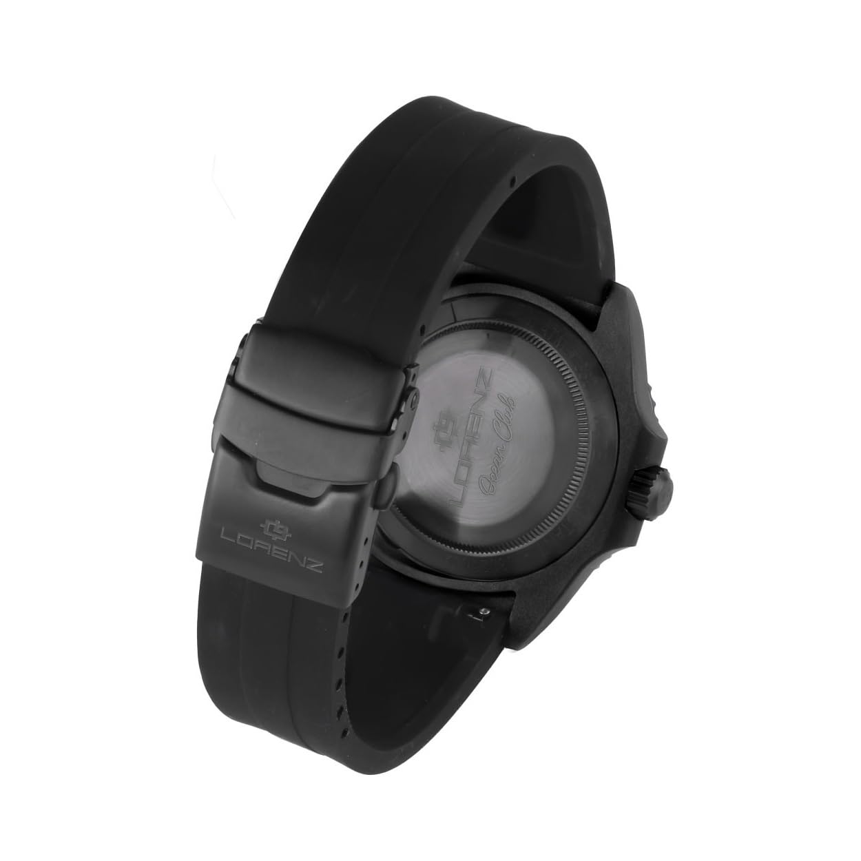 Lorenz Ocean Club 030268AA - Orologio Sportivo da Uomo al Quarzo - Orologio con cassa in superlega Soft Touch nera - Cinturino in Gomma con chiusura deployante - Sub 100 metri - Cofanetto speciale sub