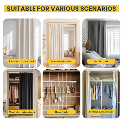 Self Adhesive Ceiling Curtain Track, Easy Install No Screws (1.66M)