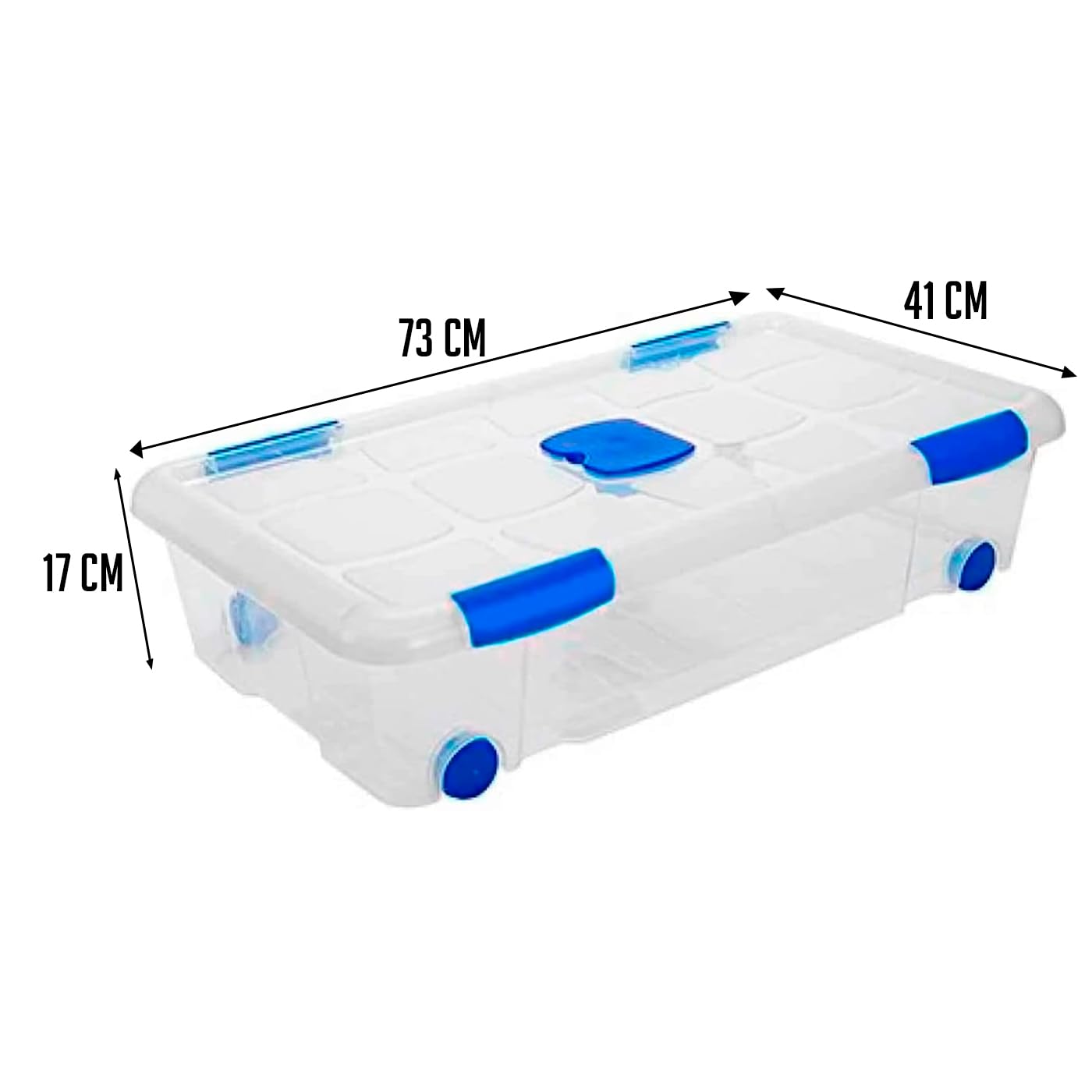 Acan Tradineur - Confezione da 4 Scatole Portaoggetti - Realizzato in plastica - Contenitore per riporre giocattoli, libri, vestiti, coperte - N.º 11-41,2 x 73,2 x 17 cm - 30 Litri