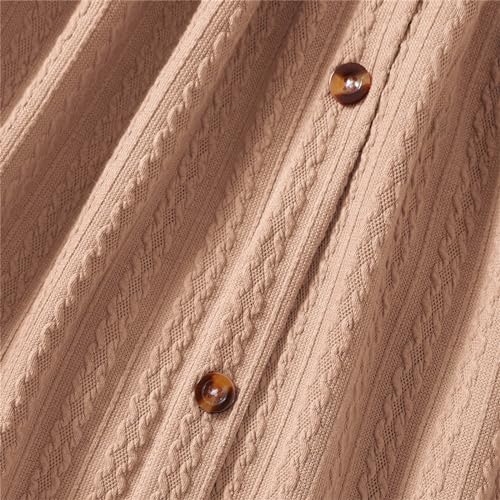 Big Kids Girl Long Sleeve Dress Ruffle Button Front Knit Casual Pullover Sweater Fall Winter Dresses for Girls2