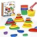 Sorting Stacking Block Toys Rainbow Pebble Toddler...