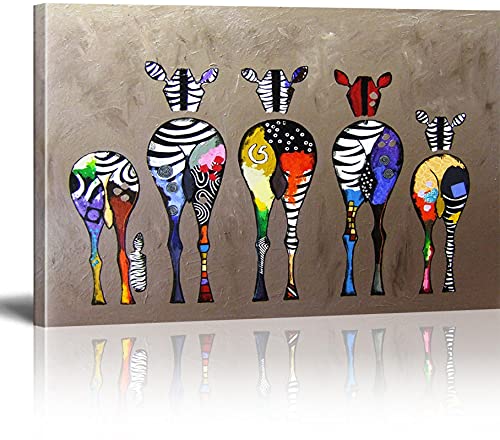 MJEDC Banksy - Lienzo decorativo (60 x 100 cm), diseño de cebra, multicolor