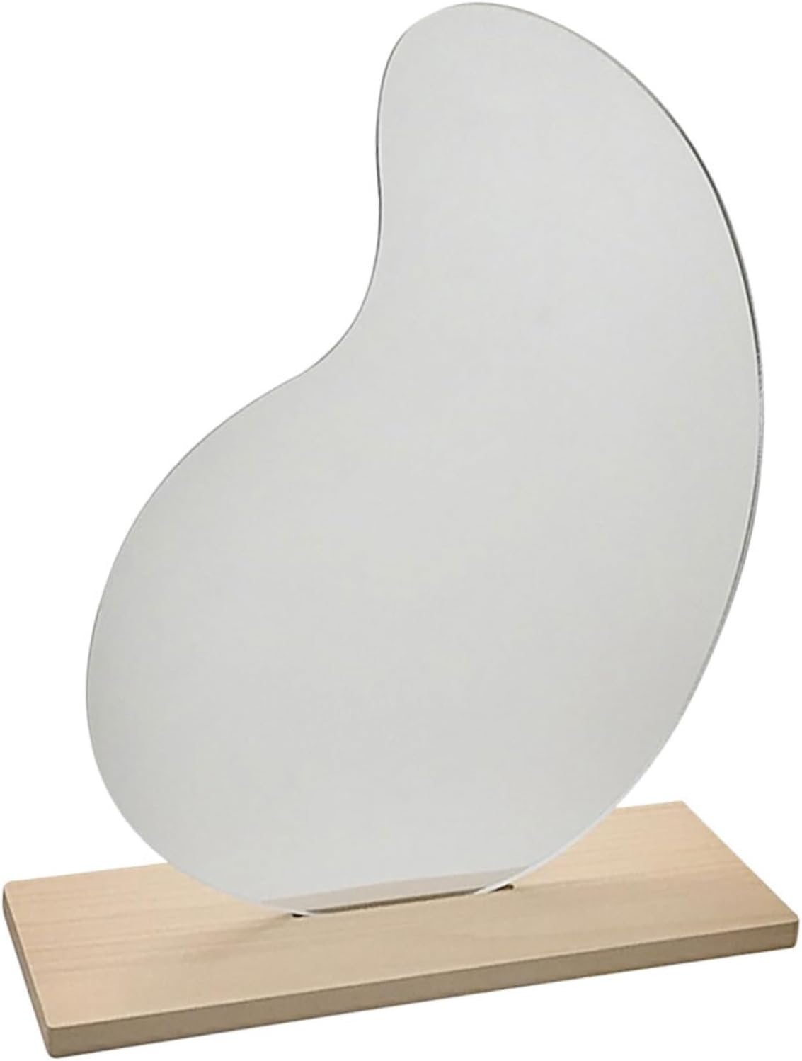 BETOOKY Wooden Irregular Desktop Makeup Mirror for Women Cosmetic Vanity Table Mirror with Stable Base Decorative Desktop Vanity for Personal Beauty and Makeup Use