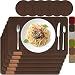 Produktbild MAHEWA® 6er Set Premium Tischset Platzset aus Filz rutschfest Ab-waschbar und Waschmaschinenfest Eckige Platzdeckchen Teller-Untersetzer Filzset Tisch-Matten Platz-Matten (Braun, 6er Set)