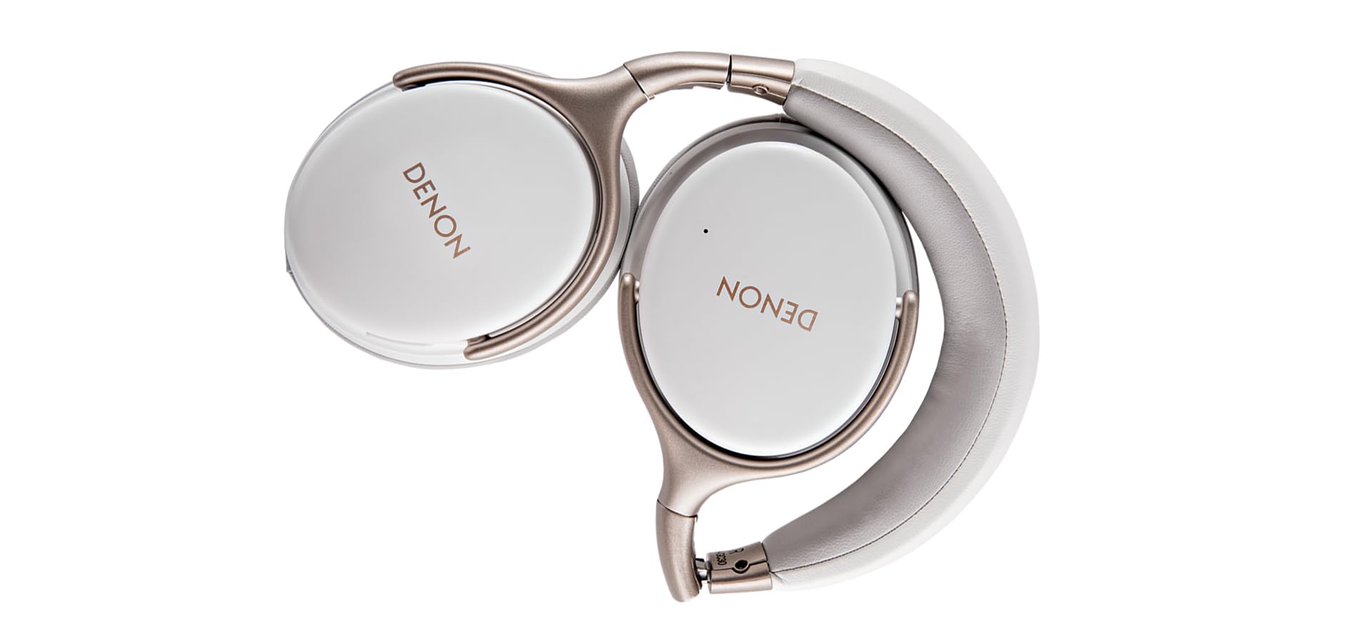 Denon AH-GC25W Casque sans fil, casque supra-auriculaire avec Blueooth, audio haute résolution, double microphones, pliable, batterie de 30 heures, veille automatique, avec étui de transport de luxe –
