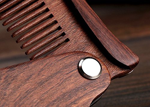 Personalized Folding Wooden Comb - Men's Beard, Mustache & Hair