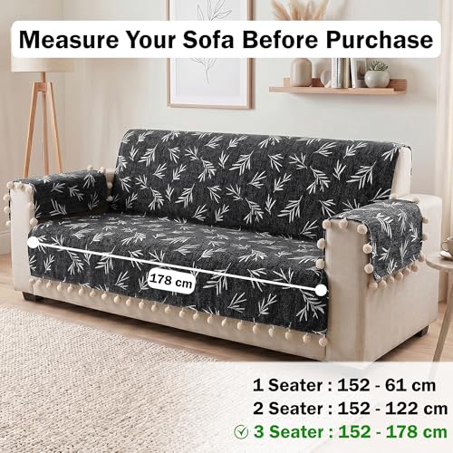 Image of Story@Home Chenille Sofa Cover 5 Seater Fully Covered | Sofa Cover 3 1 1 Seater Full Set - Sofa Mat with Sofa Back Covers and ArmRest Covers | Specially for 3+1+1 Configuration - Multi Color