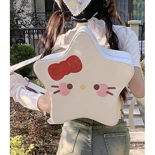 FENGJINRUHUA Mochila escolar de desenho animado bonito Stitch Big Ear Boy Girl (azul laranja médio),