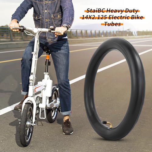 Heavy-Duty 14 x 2.125 Inner Tube 14 Inch Electric Bike Tubes with Angled Valve Stem for Replacement Electric Scooters and E-Bike Tire Tube 2 Packs by StaiBC - Image 5