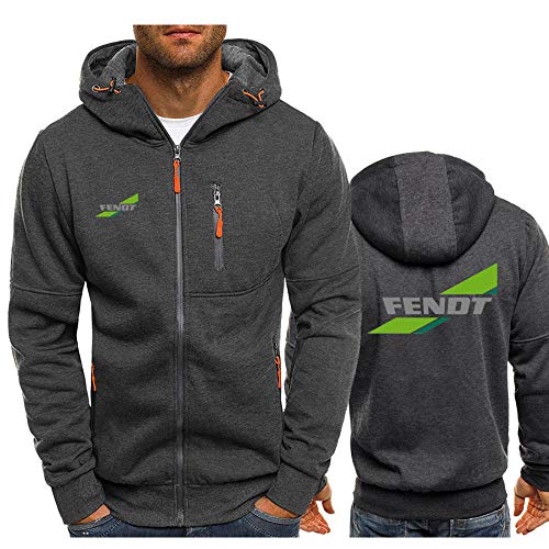 Jacke Hoodies Zip Kordelzug Dünn F.e.n-Dt Drucken Sweatshirt Klassisch Beiläufig Jungs Teenage Oben/Dunkelgrau/M