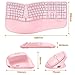 MEETION Erg Mouse, Ergo Keyboard with Vertical Mouse, Split Keyboard with Cushioned Wrist Palm Rest Natural Typing Rechargeable Full Size, Windows/Mac Blue