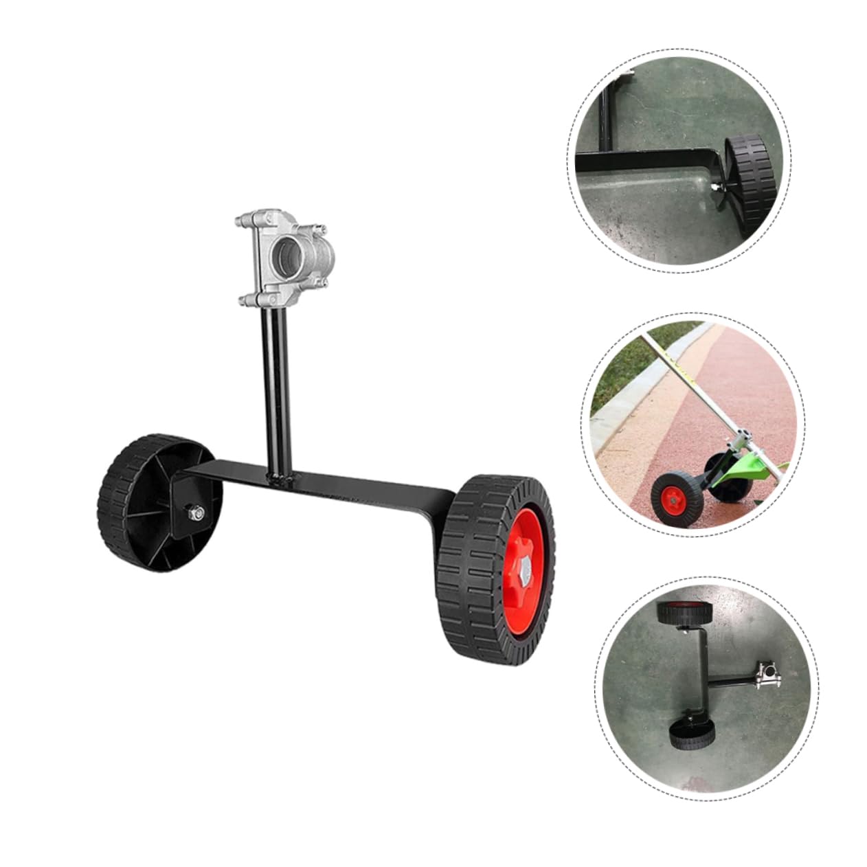 Ruedas de Soporte para Cortacésped Portátiles de Hierro 2 Piezas | Estabilidad Operativa, Accesorio para Desbrozadora Eléctrica Gas, Recambio para Jardinería