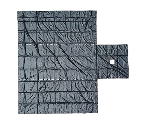 Mytee Products 24' x 27' Flatbed Truck 18 Oz/14 Oz Combination Lumber Tarp with 8 FT Drop - Black Heavy Duty Vinyl Waterproof Tarp for Trailers to Protect Cargo from Wind, Rain, Snow and Sun