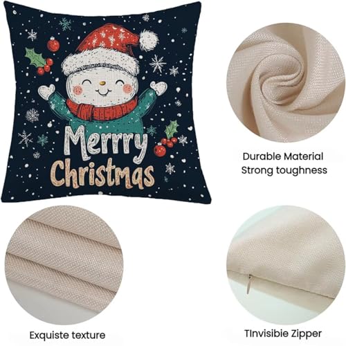 Housses de coussin imperméables en lin déperlant lavable pour décor de Noël
