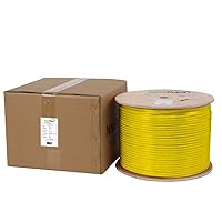Vista 3 de NavePoint Cable Ethernet CAT6A, UTP, clasificación CMR, amarillo, 1000 pies