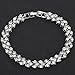 Botrong Fashion Roman Style Women Crystal Diamond Bracelets Gifts (Silver)