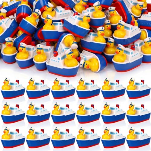 Weysat 60 Pcs Mini Resin Sailor Cruise Ducks with Hats Tiny Cruise Duck in The Ship for Hiding Miniature Sailor Figurines for Nautical Ship Party Micro Landscape Garden Decoration