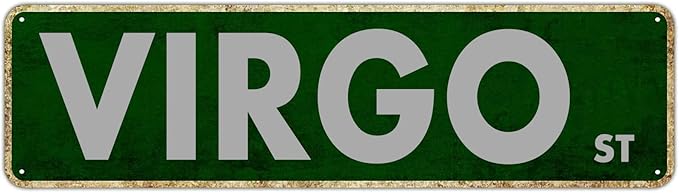 Vintage Metal Sign Virgo Sign Retro Rustic Tin Sign Wall Decor Gift 4×16 Inch