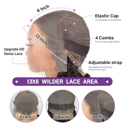 Tagota 22 Inch Deep Wave Lace Front Wigs Human Hair 13x6 HD Lace Front Wigs Human Hair Pre Plucked Brazilian Curly Wig Human Hair 200 Density Glueless Frontal Wigs with Baby Hair For Women — view 4