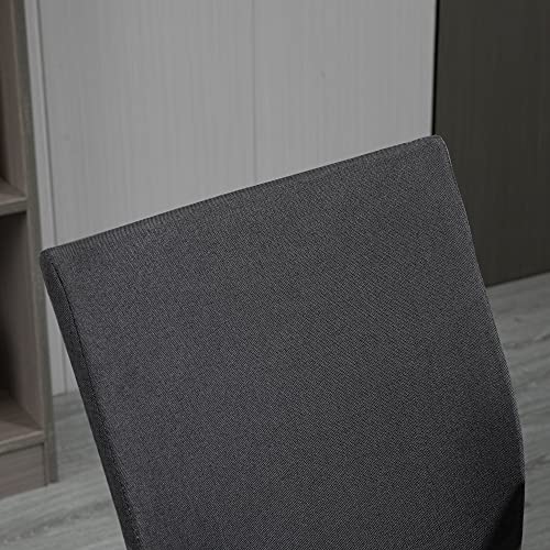 Sedia da Ufficio Ergonomica a Dondolo, Sedia da Studio Girevole, Poltrona Scrivania con Altezza Regolabile in Tessuto, 61x61x89-99 cm, Grigio Scuro - Sedia gaming - Immagine 7