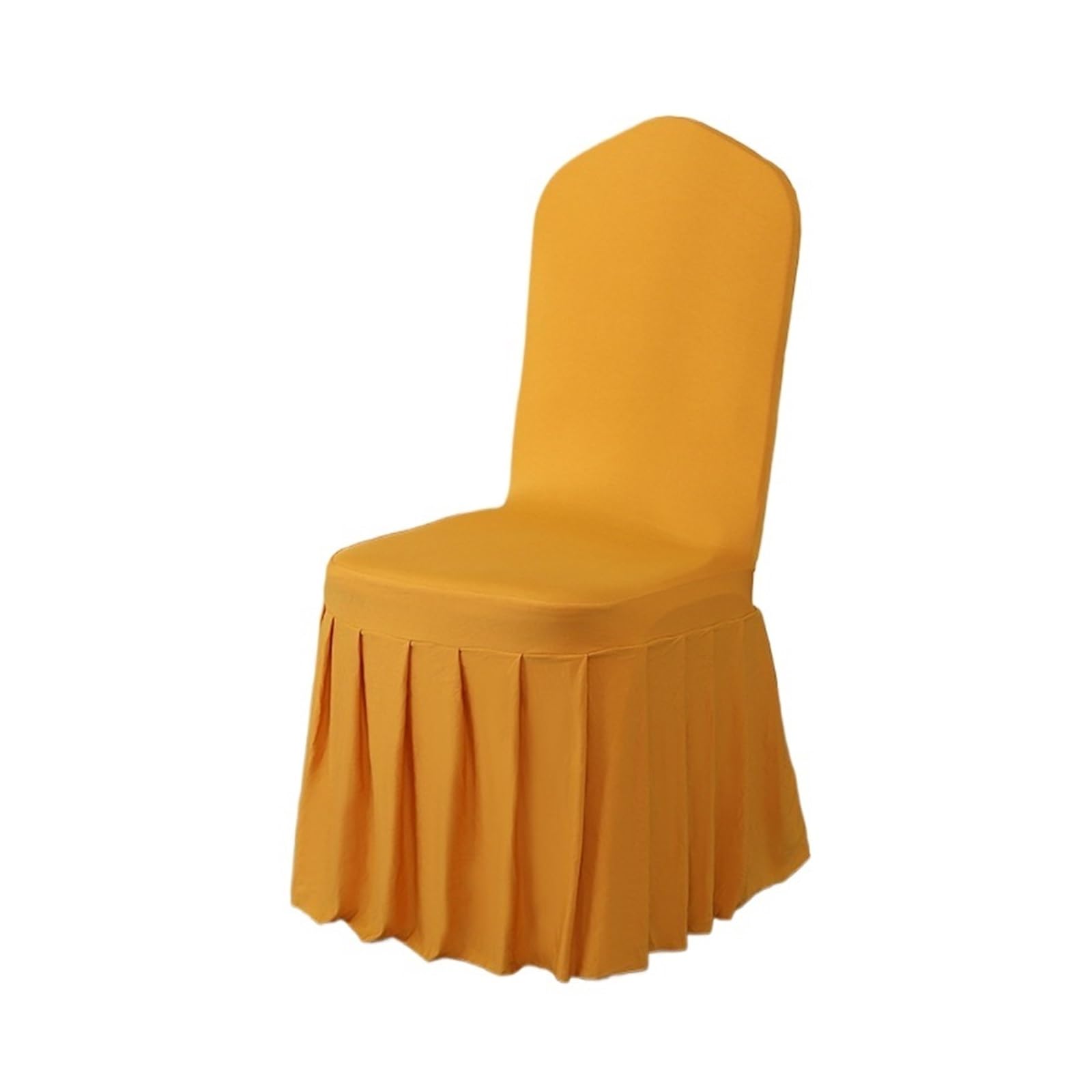 NNCSNE Spandex Chair Cover 5/10/50/100pcs Pleated skirt Spandex Chair Cover Hotel Banquet Party Events Wedding Decoration Dining Room Seat Protector Covers(Golden Yellow,5pcs)
