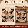 Christmas Puppy Dishwasher Magnet Cover Decorative Full Door Magnetic - 4