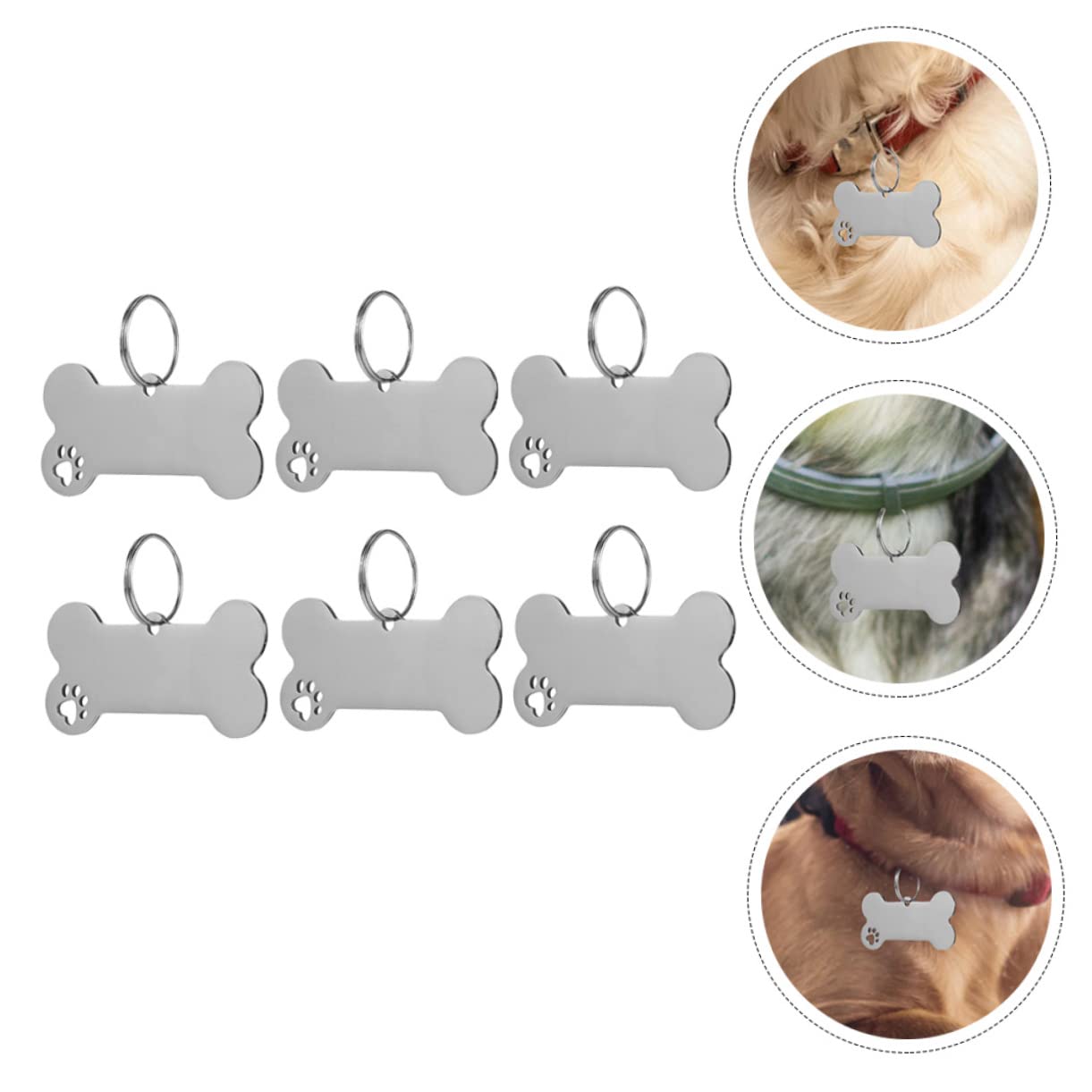 Happyyami 30pièces Médaille Identification pour Chiens Inoxydable Plaque Gravée pour Collier De Chiens Et Chats Accessoire Personnalisé pour Animaux De Compagnie