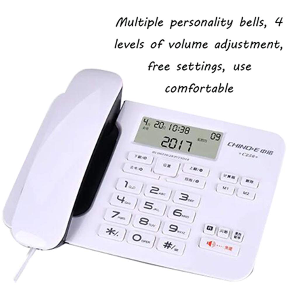 Teléfono de sobremesa clásico de Botones Grandes, Teléfono Fijo con Cable for Empresas, diseño de marcación con un Solo Toque, ecológico y sin batería(Black)