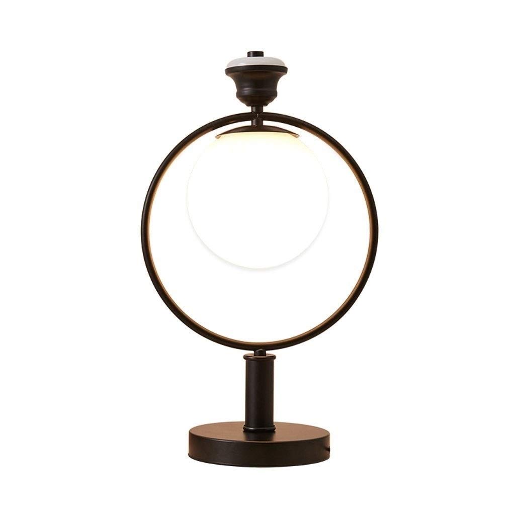 yaya Desk lamp LED Lights Soft Touch Modern Creative Round Table Lamp Bedside Table Office Reading Table Lamp European Style Glass Lampshade Eye-caring Table Lamps (Size : A)