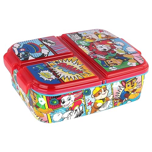 P:os 35145099 - Paw Patrol Brotdose für Kinder mit 3 Fächern, Lunchbox...