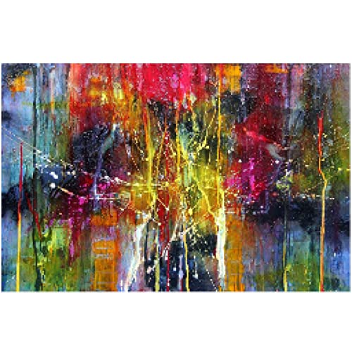 Impression sur toile abstraite colorée 60x80cm sans cadre pour séjour