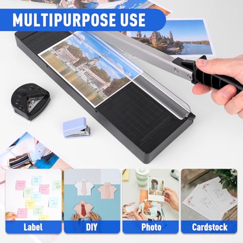 ZEQUAN Cortador de papel de guilhotina, guilhotina de corte de 30 cm com capacidade para 8 folhas, c