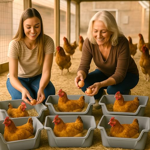 6 Pack Washable Chicken Nesting Box, Floor Durable Chicken Coop Accessories Easy Clean Plastic Square for Hens Ducks and Poultry for Egg Collection Backyard - Image 6