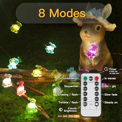 Guirlande lumineuse de Pâques avec télécommande comme cadeau de printemps