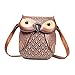 LOVIVER Damen-Umh&auml;ngetasche, PU-Tasche, Handtasche, modisch, Cartoon-Schnalle, Verstellbarer Schultergurt, Neuheit, Tiertasche, Eule, Umh&auml;ngetasche f&uuml;r Urlaub, BRAUN