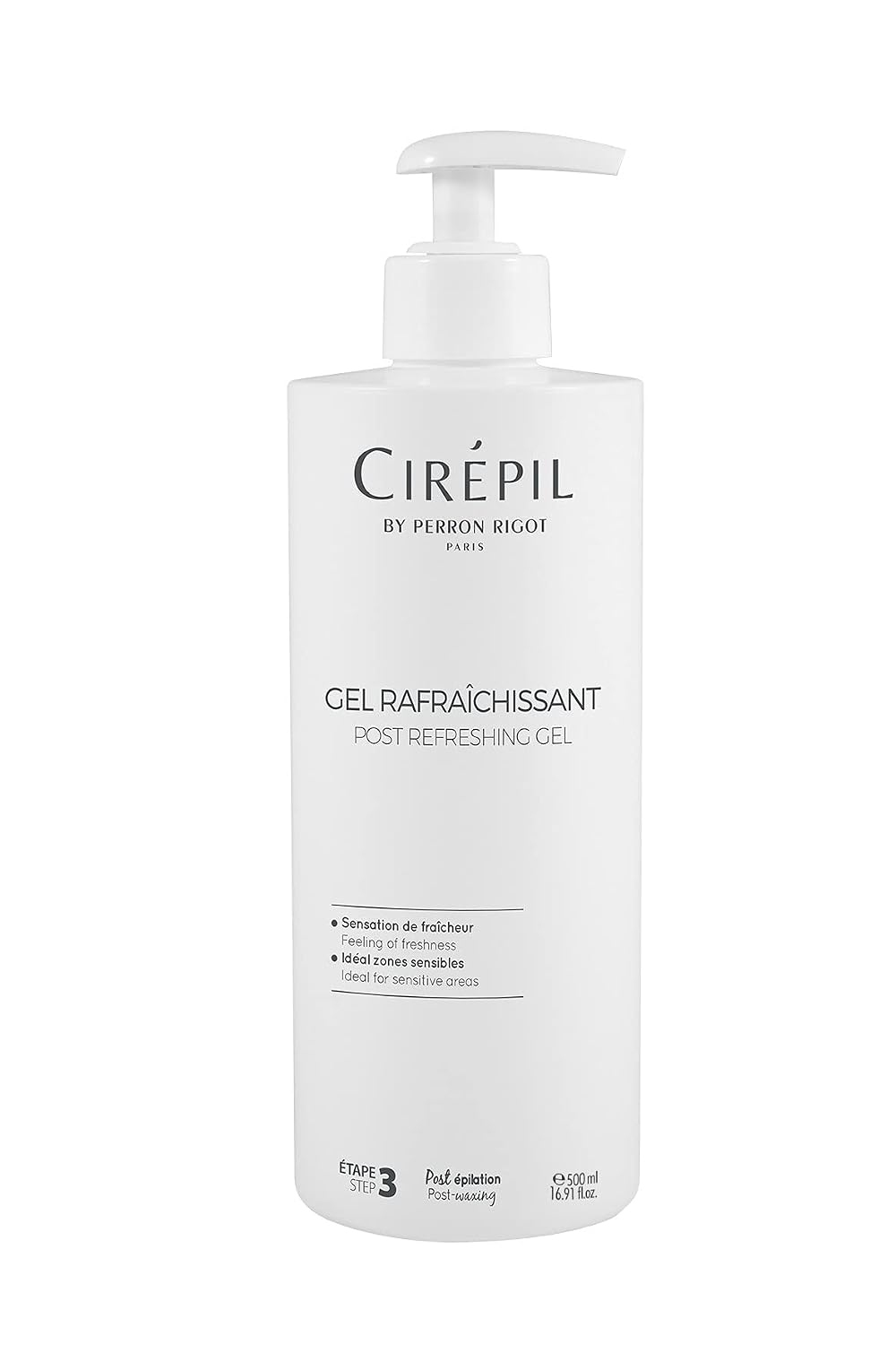 Cirepil by Perron Rigot - Post-Wax Refreshing Gel - 8.45 fl.oz Tube, New Formula - 91% Natural Soothing After-Wax Treatment with Mint & Red Vine Extract - Instant Cooling & Redness Relief - Non-Greasy