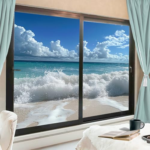 Película de privacidad para ventana con ondas grandes, 2 piezas 17.7x23.6 in miniatura 1