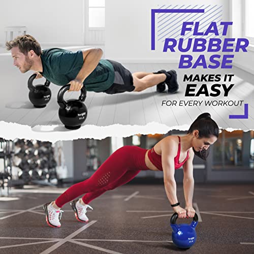 Image of Yes4All Kettlebells Rubber Base, Kettlebell Set for Women, Strength Training Kettlebells Weights (10-65 lbs)