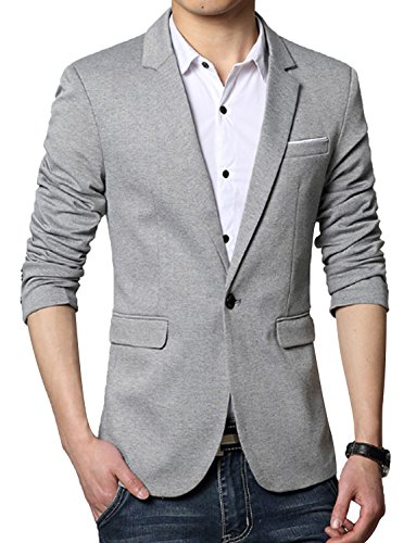 DAVID.ANN Men's Fit Casual One Button Blazer Jacket2
